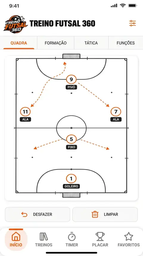 Tela 2 do aplicativo Treino Futsal 360