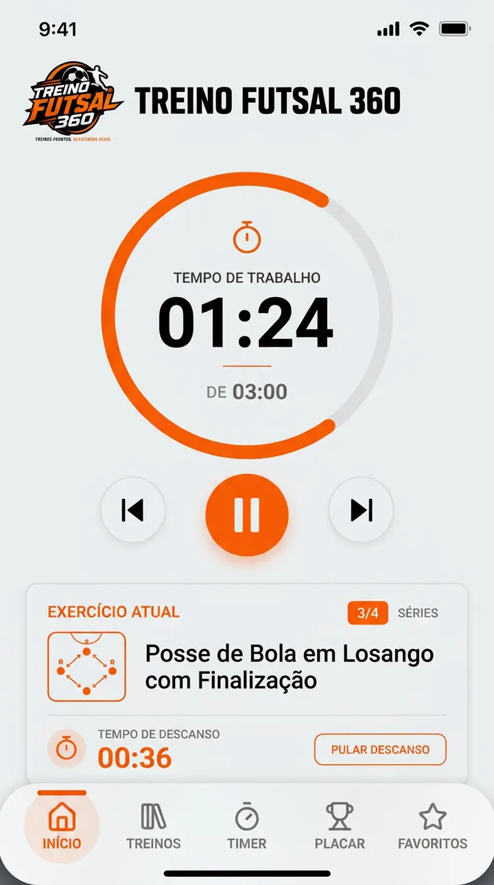 Tela 3 do aplicativo Treino Futsal 360
